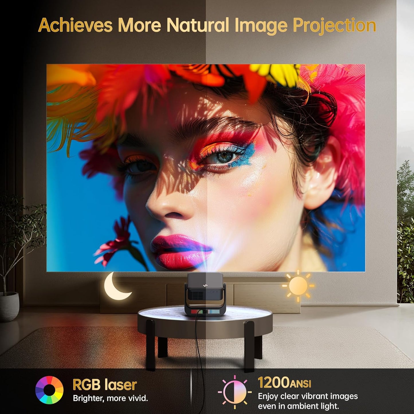 【Buit-in Google TV & Voice Control】H6 Smart Projector with WiFi 6 and Bluetooth, 4K Support Movie Outdoor Projectors Compatible with Netflix/Prime Video/YouTube, Auto Focus Home Proyector 180°Stand